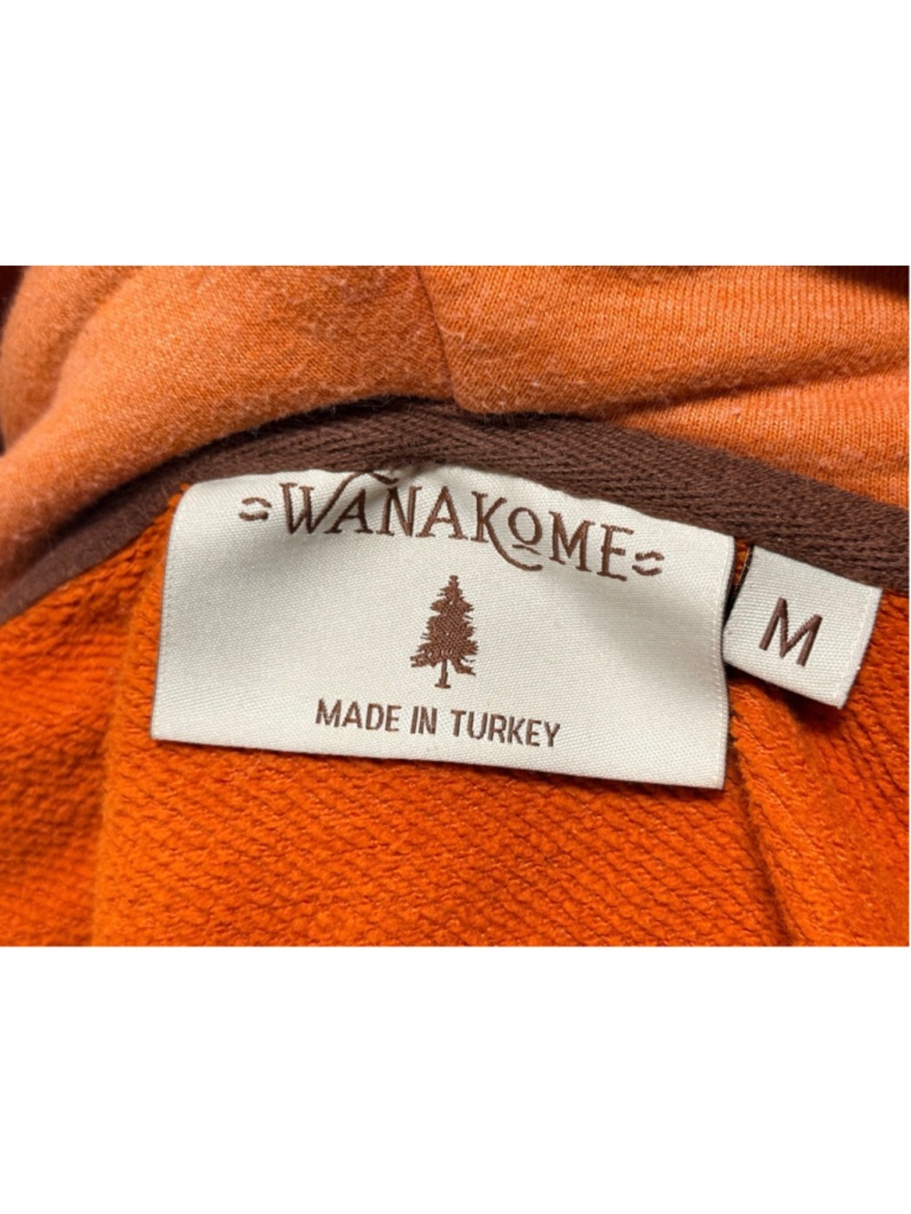 WANAKOME hoodie sweatshirt in a vibrant orange color sz med Turkey - Picture 7 of 9